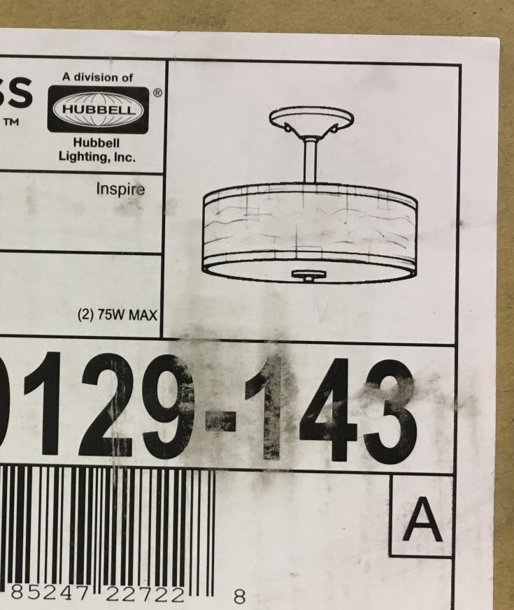 Progress Lighting P350129-143 Inspire 2-Light Graphite Semi- Flush Mount New