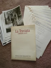 Zeffirelli's LA TRAVIATA Original '83 Press Kit Placido Domingo & Teresa Stratas