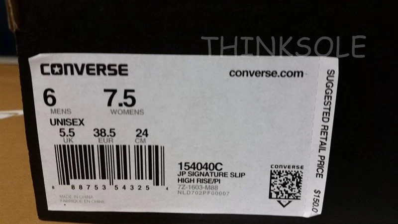Converse Bunney Jack Purcell Signature Slip on 154040c Size 6 Men 7.5 Women Gray