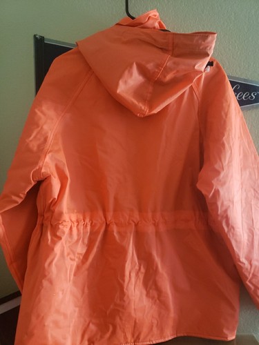 Duck Bay Hunting PVC Orange Raincoat Size SMALL - Picture 2 of 5