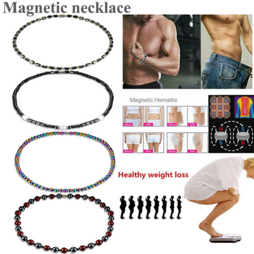 Magnetic Hematite Beaded Necklace Therapy Arthritis Healthy Pain Relief Gift New