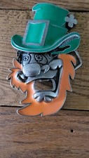 Vintage Irish Leprechaun Belt Buckle Bottle Opener Unique