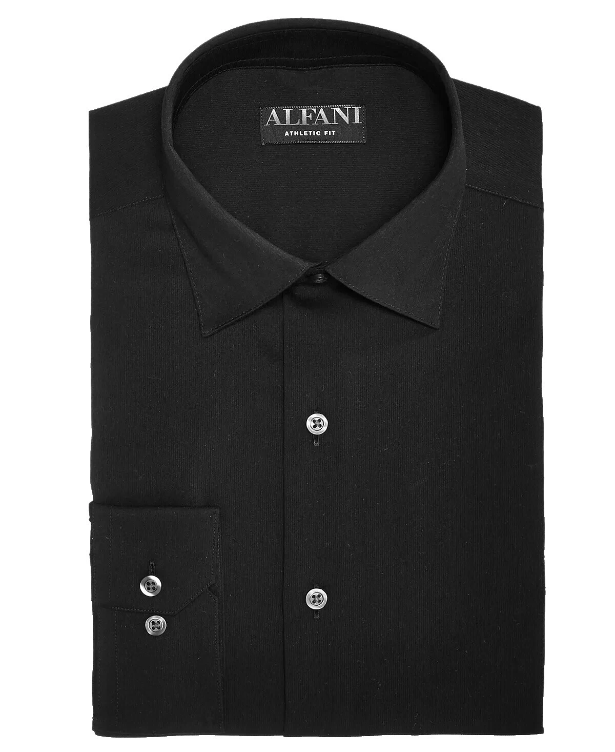 Camisas de Vestir Sólida Alfani Negro para Hombres
