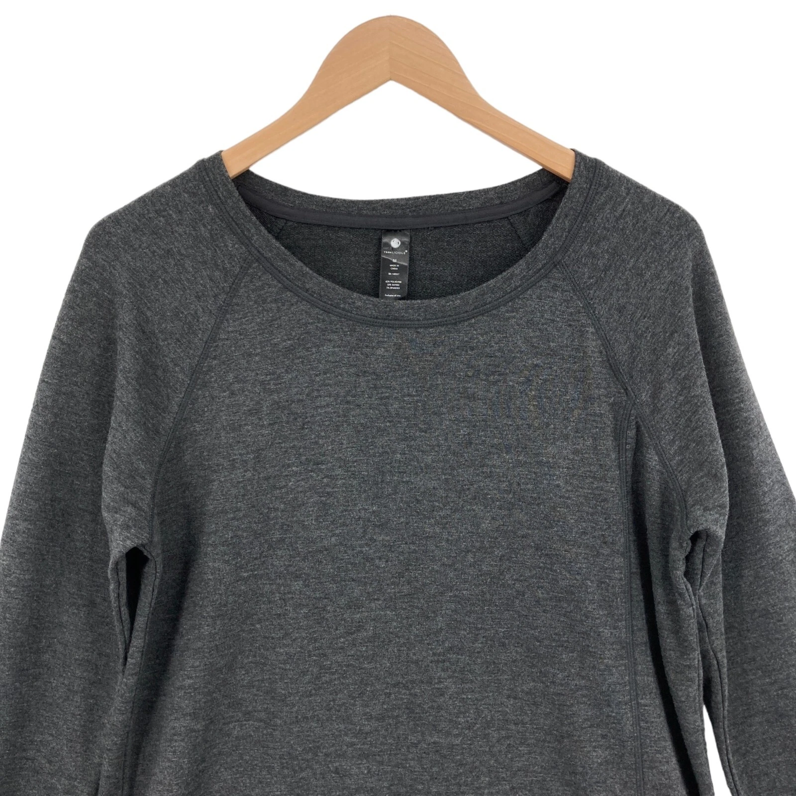 yogalicious long sleeve single knot slit pullover sweater