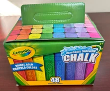 CRAYOLA WASHABLE SIDEWALK CHALK -48 ASSORTED COLORS NEW