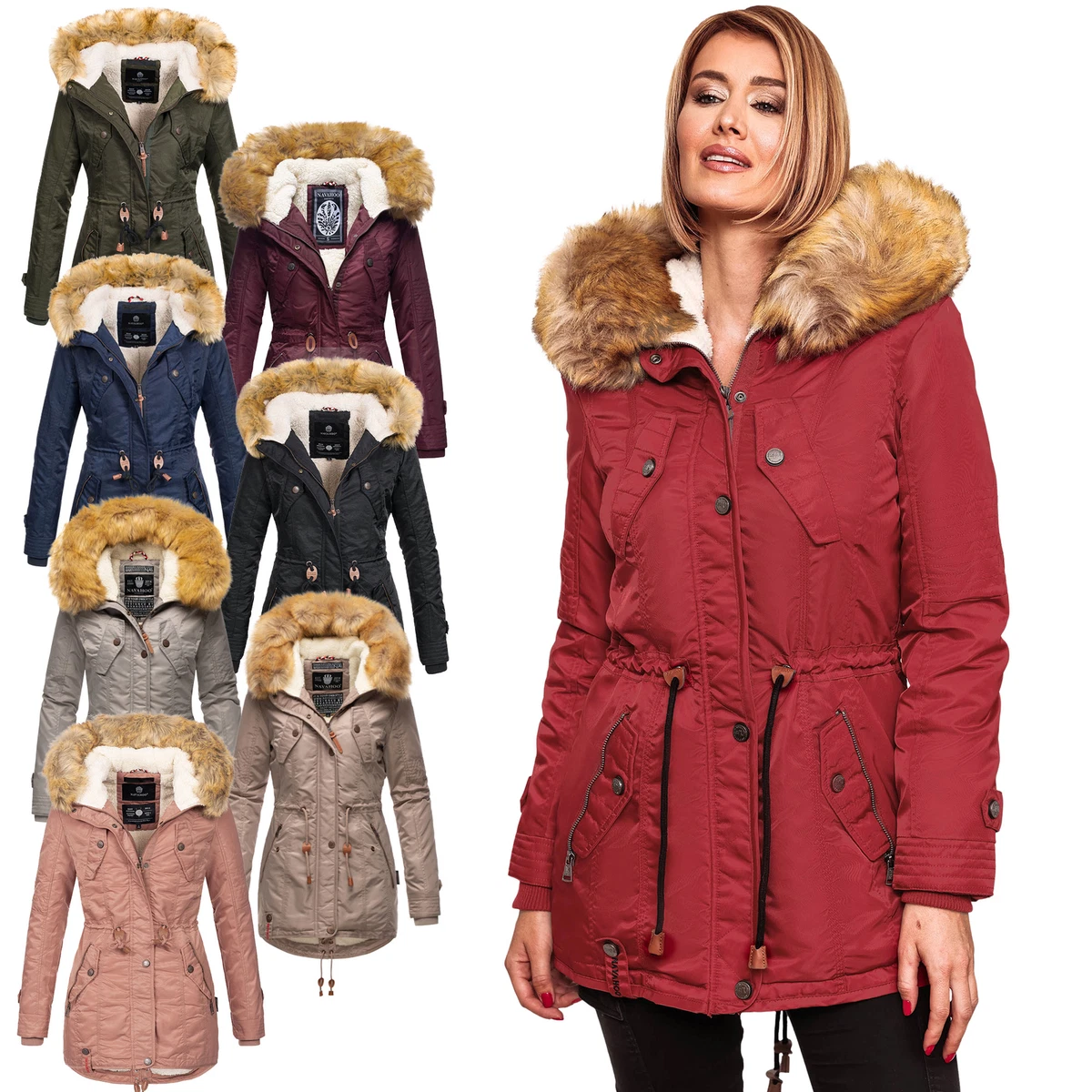 Giacca Invernale Lunga Navahoo Brezelchen - Trapuntata, Con Cappuccio, Per Donna, Taglie XS-XXL