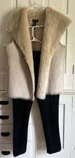 Faux Suede Fur Vest And Cigarette Pants