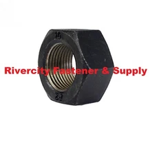 (1) M27-1.5 Black Metric Hex Nut M27x1.5 Nut 27mm x 1.5 DIN 934 Grade 8.8