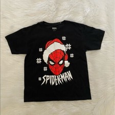 NEW without Tag-MARVEL Christmas Spider-Man Black Tshirt M