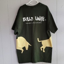 USF University Of South Florida Mens Medium Green Bulls T-Shirt.