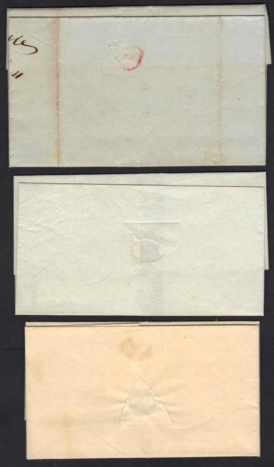 US 1832 CUMBERLAND MARYLAND TAUNTON & BOSTON PAID IN RED ON 3 FOLDED LETTERS - Image 2 of 4