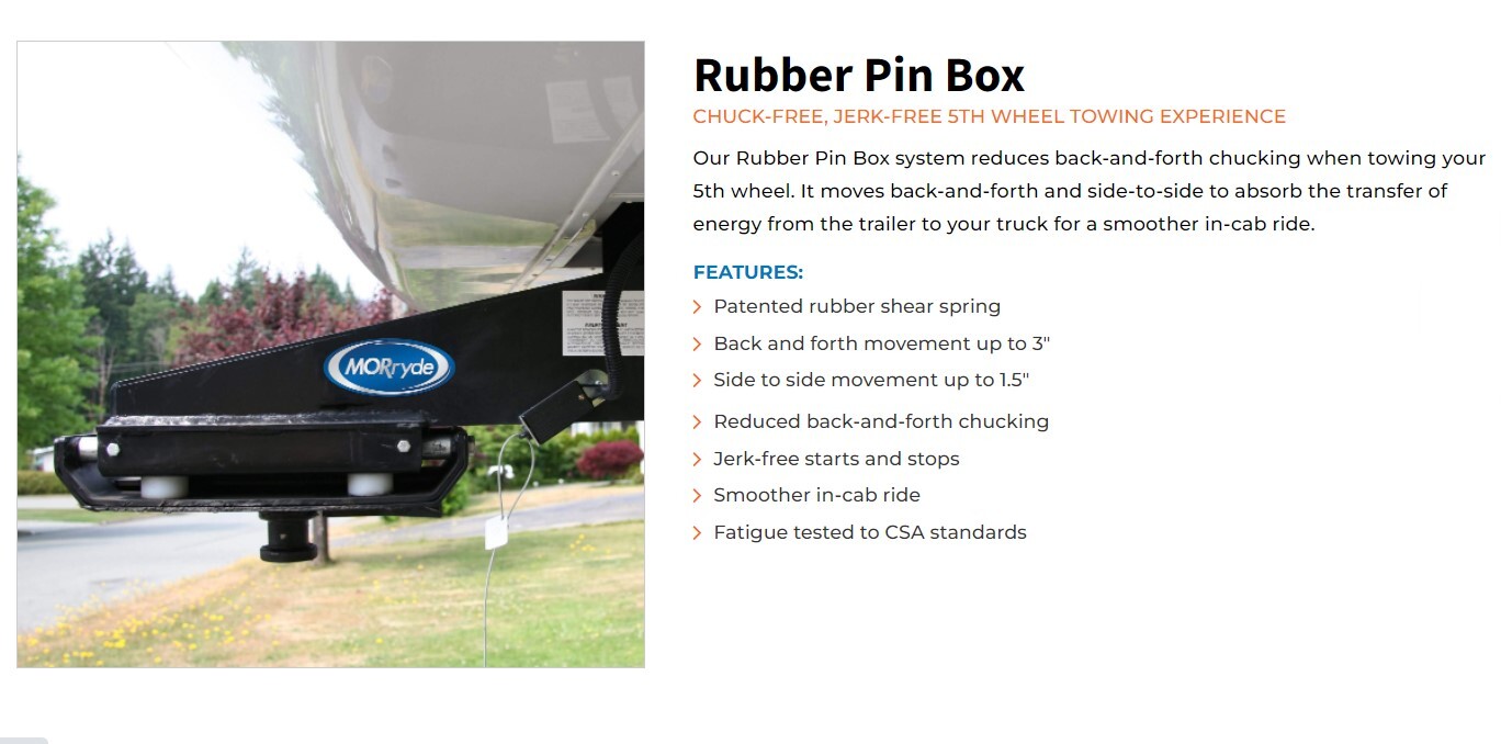 MORryde 5th Wheel Rubber Pin Box RPB721621HD05SLV AntiChucking