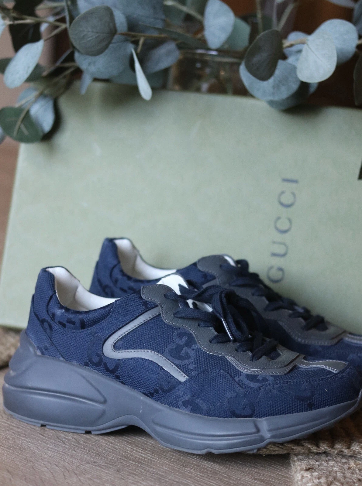 Gucci Rhyton Bleu Maxi GG Supreme Homme 10
