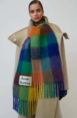 DE Neu Acne1 Studios Schal Schals Warme Tartan Wrap Rainbow Wool Pashmina Schal - Bild 16 von 49