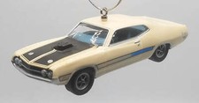 Christmas Ornament for 1970 Ford Torino Cobra Cream Black Blue