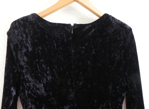 Vtg Ann Tobias Jumpsuit Long Sleeve Velour/Pleated Chiffon Pants Black Size S - Picture 11 of 12