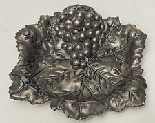Vintage Godinger Silver Art Co Silverplate piatto caramelle/noci/posacenere foglia d'uva