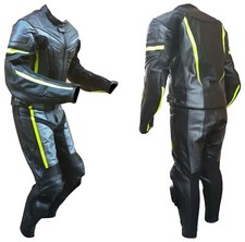 Tuta Pelle Moto Racing Pista Sport 2 Pezzi Divisibile Giacca Pantalone Auklet