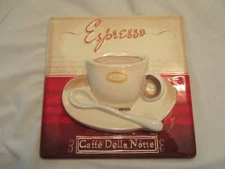 Sign Espresso RARE Art Raised Relief 3D Vintage Coffee Wall Hanging PORCELAIN