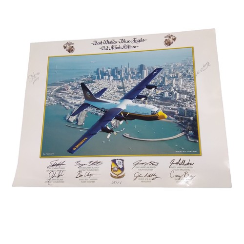 2011 US Navy Blue Angels USMC Fat Albert Litho Print with Decals