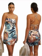 Kendall & Kylie Multi-Color Polyester Blend Strappy Mini Dress Size Medium