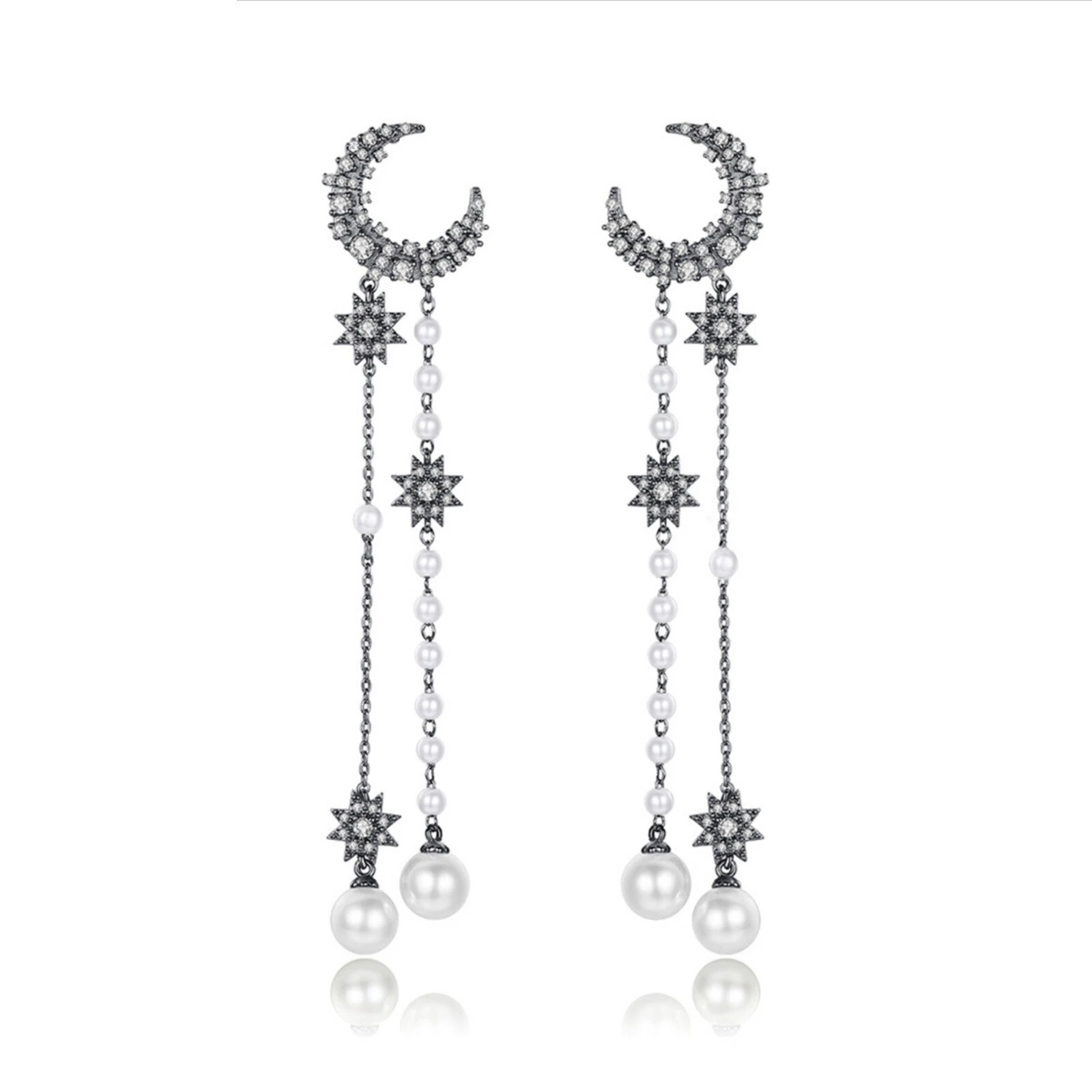 Black Pearl Stud Fashion Earrings