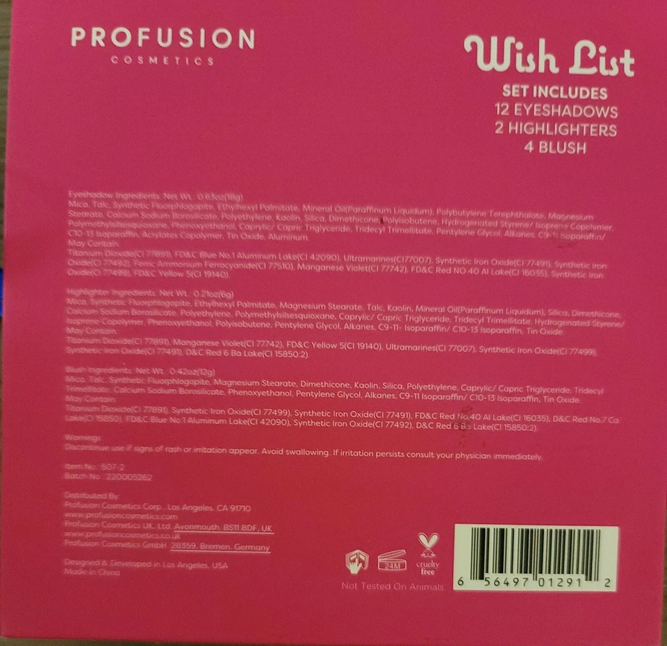 Profusion Cosmetics Wish List Makeup Face Kit, Eyeshadows Highlighters Blush NEW - Image 3 of 3
