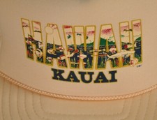 Hawaii Kauai spellout Yellow Trucker Snapback NOS NWT NEW Mesh Nissin