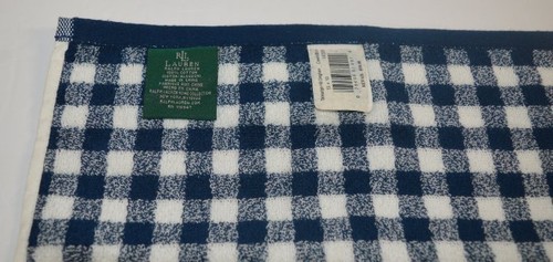 6 Ralph Lauren Talmadge Hill Gingham Cream / Blue Washcloths Set New Rare - Picture 3 of 5