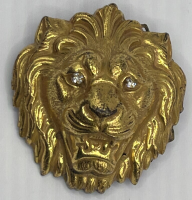 Vintage Miriam Haskell Lion Brooch NICE! Look   RARE!