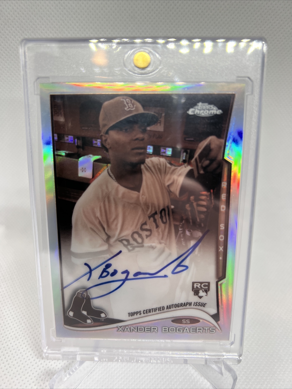 2014 Topps Chrome Xander Bogaerts SEPIA Refractor RC Auto 57/75 Rookie Card