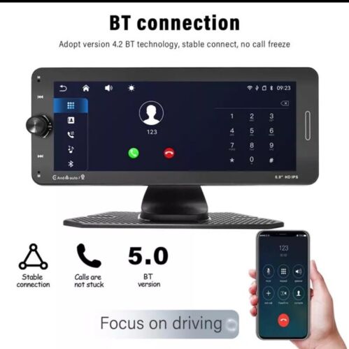 Autoradio Portatile 6.9" Bluetooth FM MP5 con Youtube Carplay e Android Auto - Foto 3 di 13