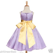 Lilac Lavendar Wedding Junior Bridesmaids Flower Girl Dress 12-18M 2 4 6 8 10 12