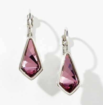 Touchstone Crystal by Swarovski Antique Pink Kite Earrings Retired