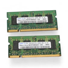 Lot of 2 Samsung 1GB DDR2 Ram Laptop Memory PC2-5300S 2Rx16 NON ECC