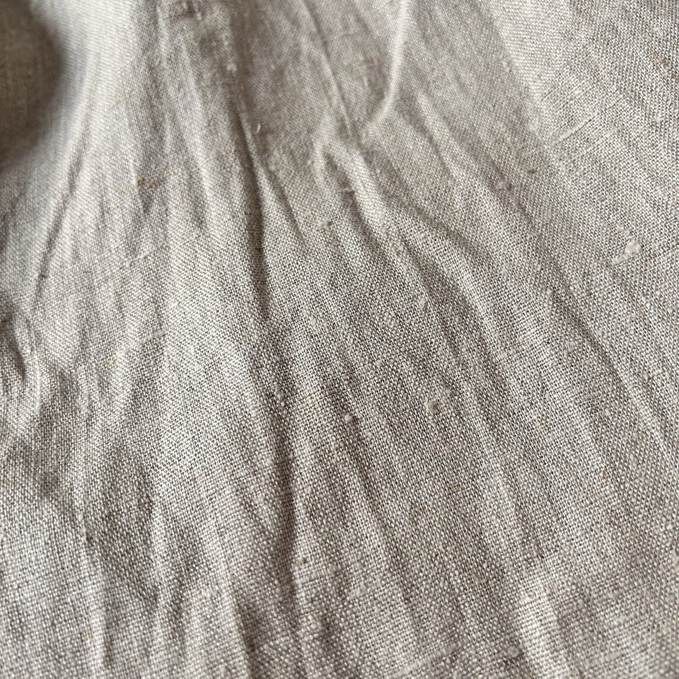 VTG MODISCH LINEN BROWN PANTS 36 TAN BROWN EMBROIDERED DESIGNER RARE