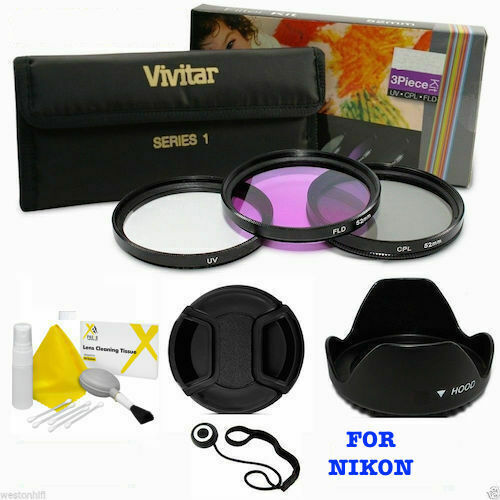 55MM UV CPL FLD HD FILTER KIT PLUS ACCESSORIES FOR NIKON DSLR CAMERA D3400 D5600 - Picture 1 of 6