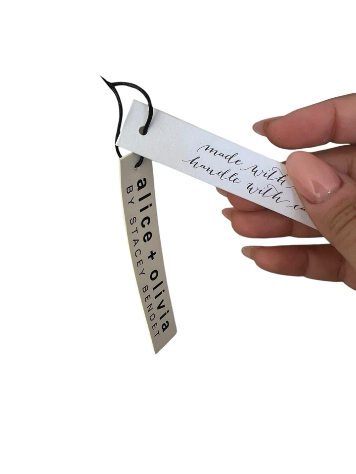 $550 Alice + Olivia Off White Raine Lace Insert Vneck Maxi Dress 0 A222 - Image 4 of 4