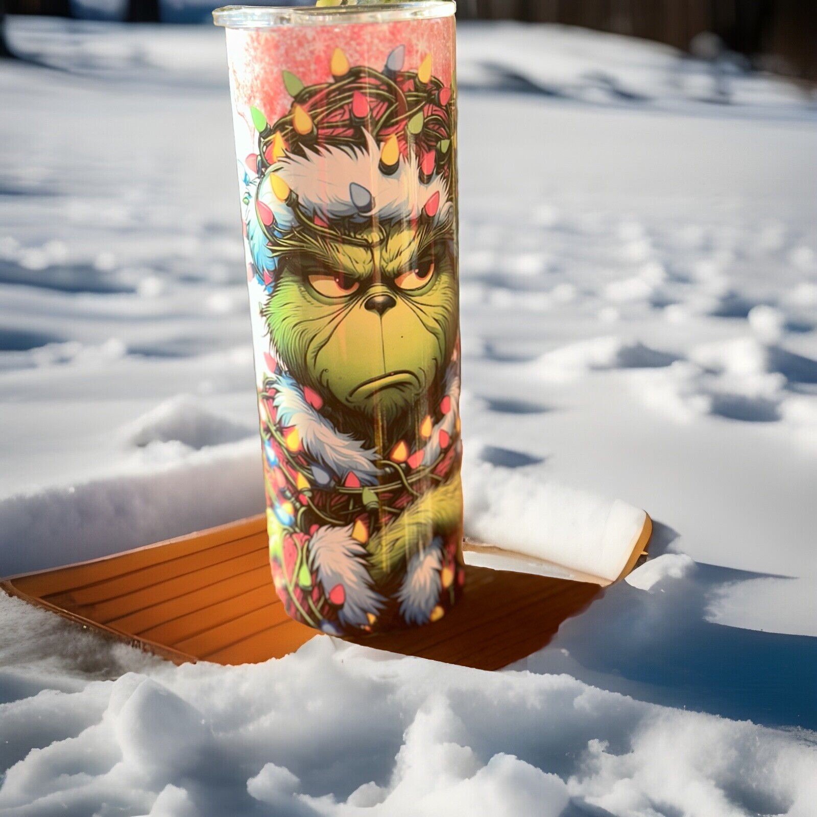 Naughty Grinch 20oz Skinny Tumbler or 20oz Travel Mug Stainless Steel