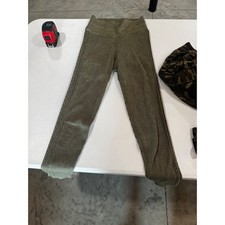 Aerie Offline Seamless Ribbed Leggings Olive Green Braided Side High Rise M