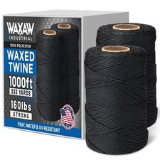 Waxed Twine Lacing Cord 160 LBS Tensile Strength 2-Rolls Each 500 Feet Spoo...