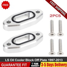 2pcs Lsx Oil Pan Billet Oil Cooler Block Off Adapter Plate Ls1ls2ls3ls6lq4