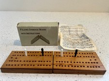 Vintage Folding Wooden Cribbage Board w/Instructions in Original. Box - JAPAN
