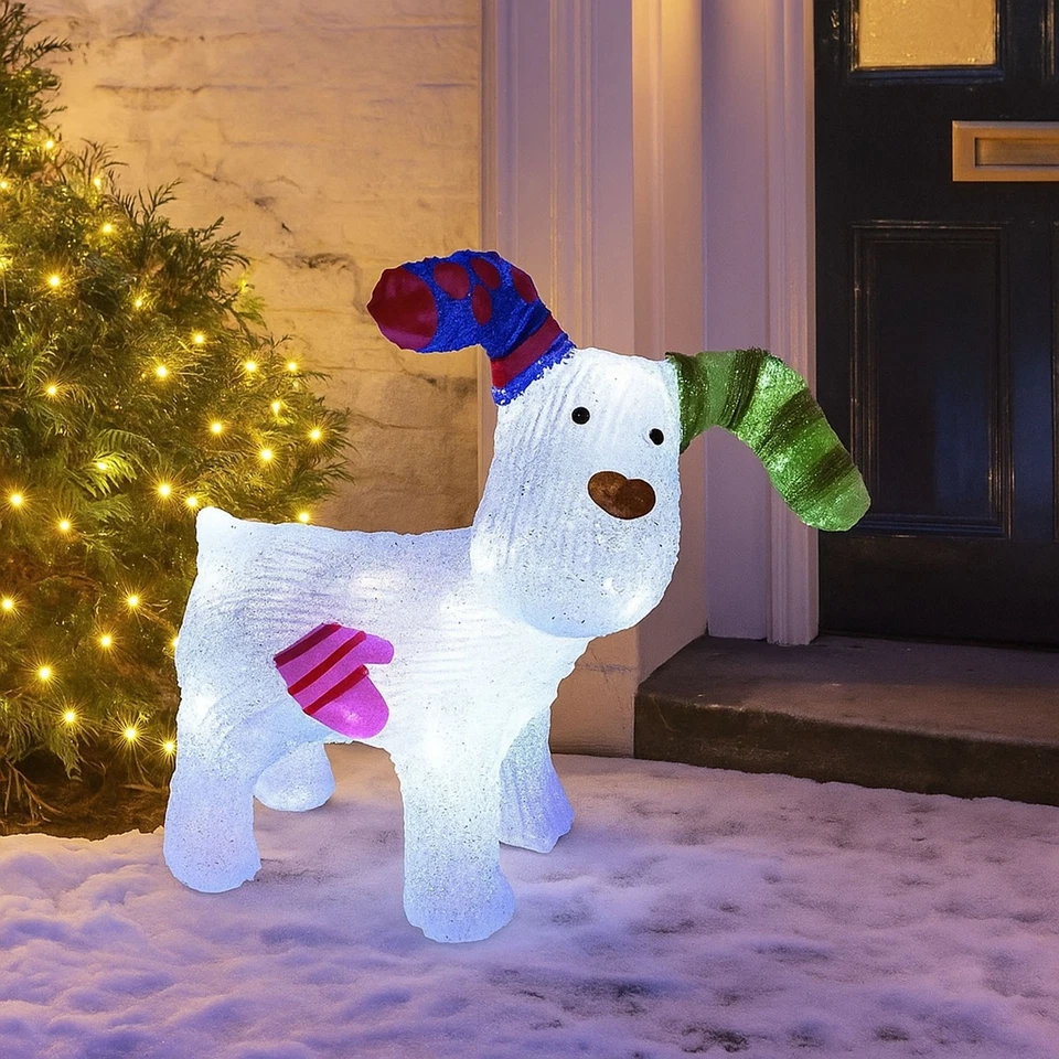 Neo Snowman Snow Dog LED Light Up Acrylic Christmas Festive Decoration Outdoor - Image 2 of 4