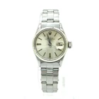 Vintage Rolex OP Date SS Silver Dial w/ Fluted  Bezel Ladies Watch 6517