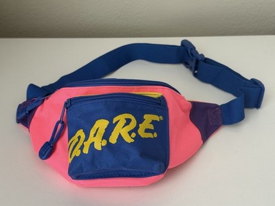 Neon Retro 90s DARE Fanny Pack Waist Bag Adjustable Pink Blue Yellow