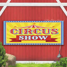 Carnival Circus Show Indoor Outdoor Banner Sign with grommets