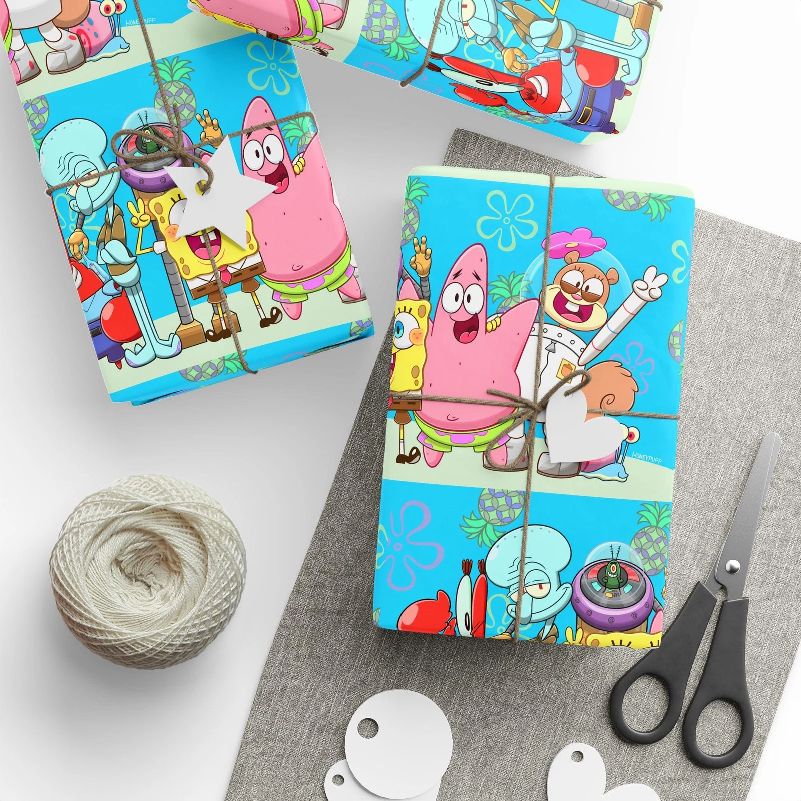 SpongeBob SquarePants Main Characters Birthday Christmas Gift Wrapping Paper