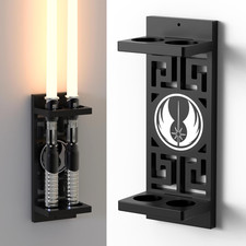 Lightsaber Wall Mount with Pattern, MDF Lightsaber Stand for Lightsaber Display,
