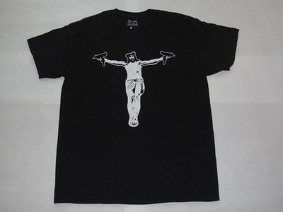 The Gun Shop Jesus Spray And Pray Tee Shirt Black Size Large NEW!